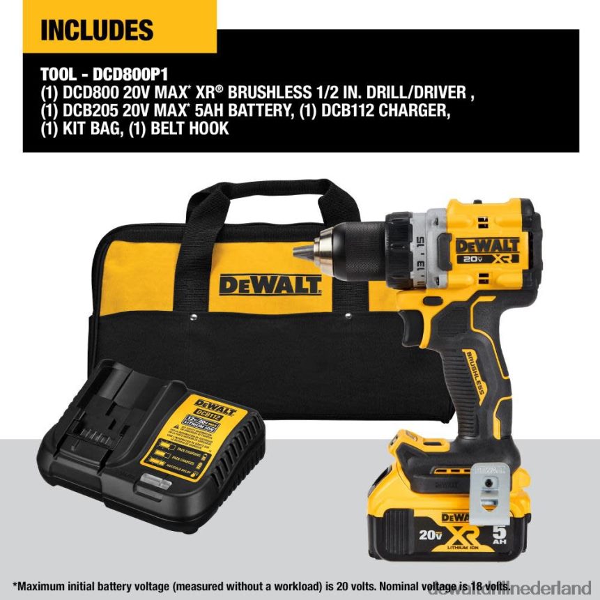 Dewalt Boormachine Z6ZND038 | DEWALT 20v max xr borstelloze draadloze boor-/schroevendraaierset van 1/2 inch hulpmiddelen