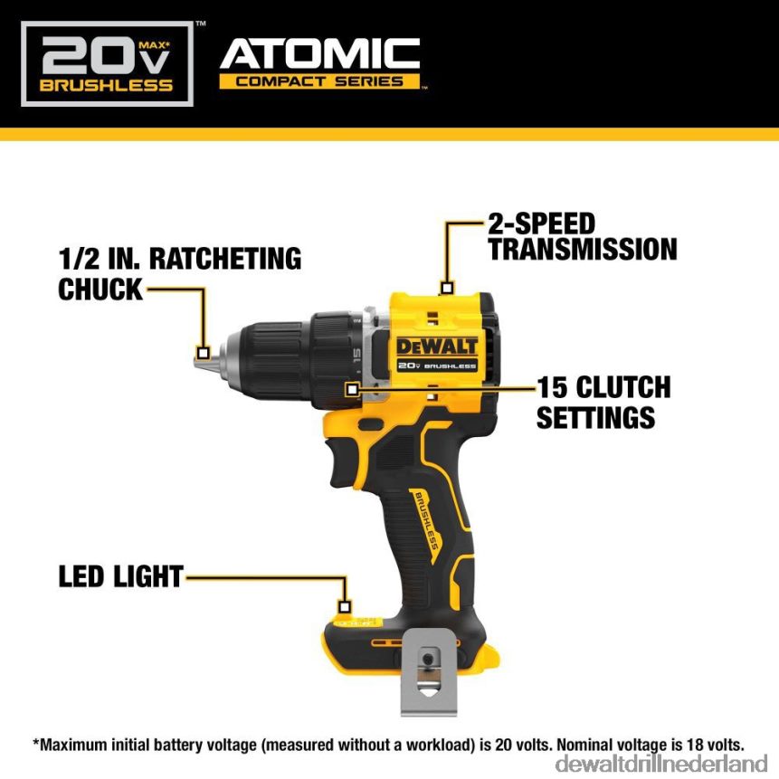Dewalt Boormachine Z6ZND048 | DEWALT 20v max compacte boormachine (zonder gereedschap) hulpmiddelen