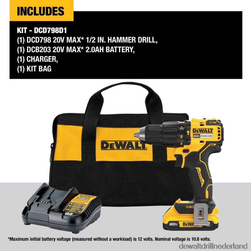 Dewalt Boormachine Z6ZND055 | DEWALT 20v max. borstelloze draadloze 1/2 inch hamerboorset hulpmiddelen