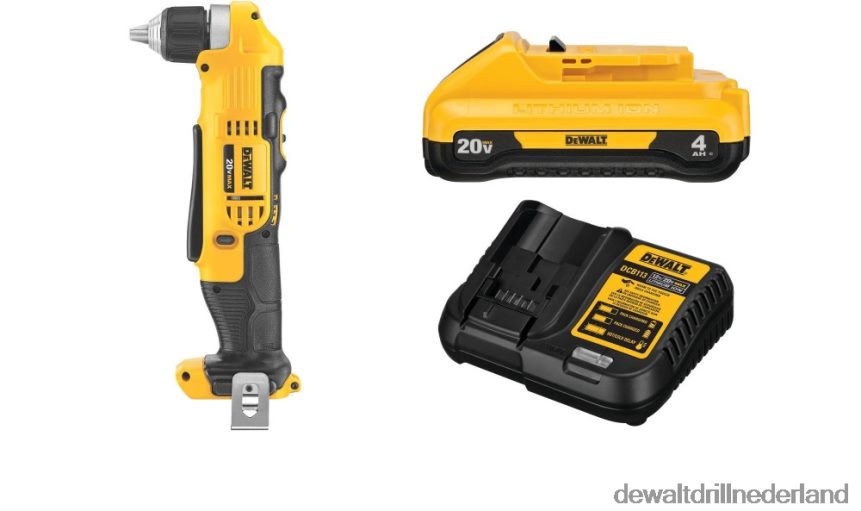 Dewalt Boormachine Z6ZND0163 | DEWALT 20v max. 3/8 inch haakse boormachine met starterkitbundel hulpmiddelen