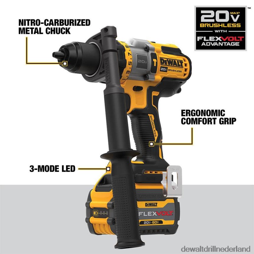 Dewalt Boormachine Z6ZND0179 | DEWALT 20v max. 1/2 inch boorhamer/schroevendraaier met FlexV voordeelkit hulpmiddelen