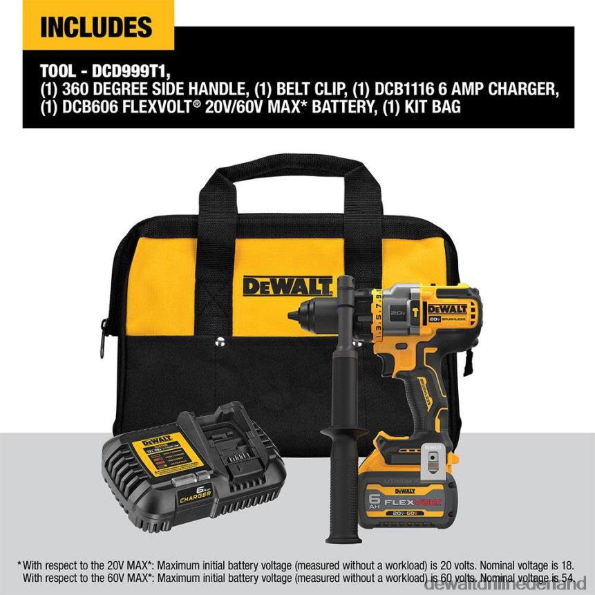 Dewalt Boormachine Z6ZND0179 | DEWALT 20v max. 1/2 inch boorhamer/schroevendraaier met FlexV voordeelkit hulpmiddelen
