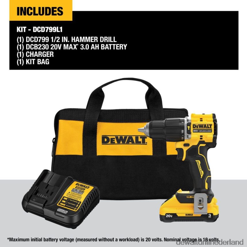 Dewalt Boormachine Z6ZND051 | DEWALT 20v max 1/2in boorhamer atomic compacte serie draadloze kit hulpmiddelen