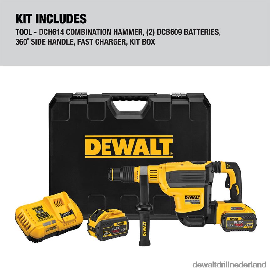 Dewalt Boormachine Z6ZND090 | DEWALT 60v max 1-3/4in sds max borstelloze combinatie boorhamerset hulpmiddelen