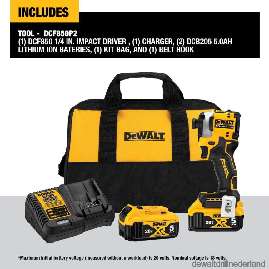 Dewalt Nederland Z6ZND0110 | DEWALT atomaire 20v max. 1/4 inch borstelloze draadloze slagschroevendraaier met 3 snelheden hulpmiddelen