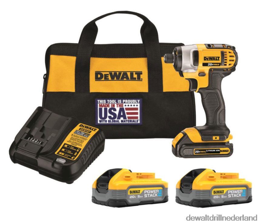Dewalt Nederland Z6ZND0125 | DEWALT 20 v max 1/4 inch slagschroevendraaier met oplader en (3) accubundel hulpmiddelen