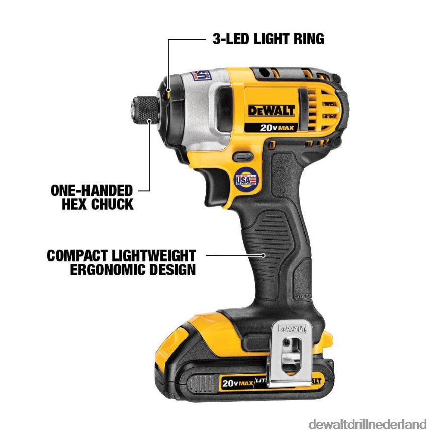 Dewalt Nederland Z6ZND0125 | DEWALT 20 v max 1/4 inch slagschroevendraaier met oplader en (3) accubundel hulpmiddelen