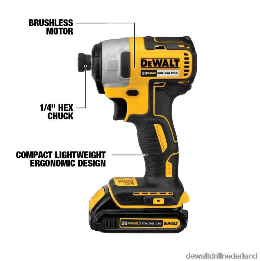 Dewalt Nederland Z6ZND0133 | DEWALT 20v max. borstelloze draadloze 1/4 inch slagschroevendraaier (zonder gereedschap) hulpmiddelen