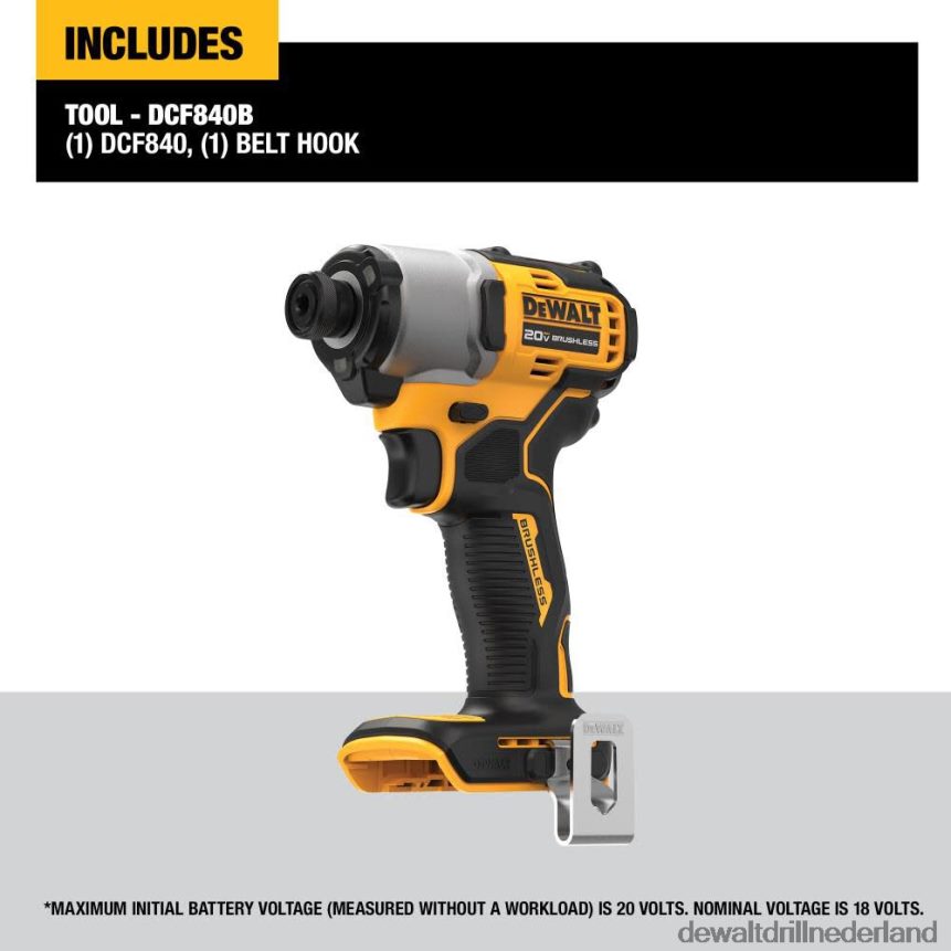 Dewalt Nederland Z6ZND0147 | DEWALT 20v max. slagschroevendraaier 1/4 inch borstelloos draadloos (zonder gereedschap) hulpmiddelen