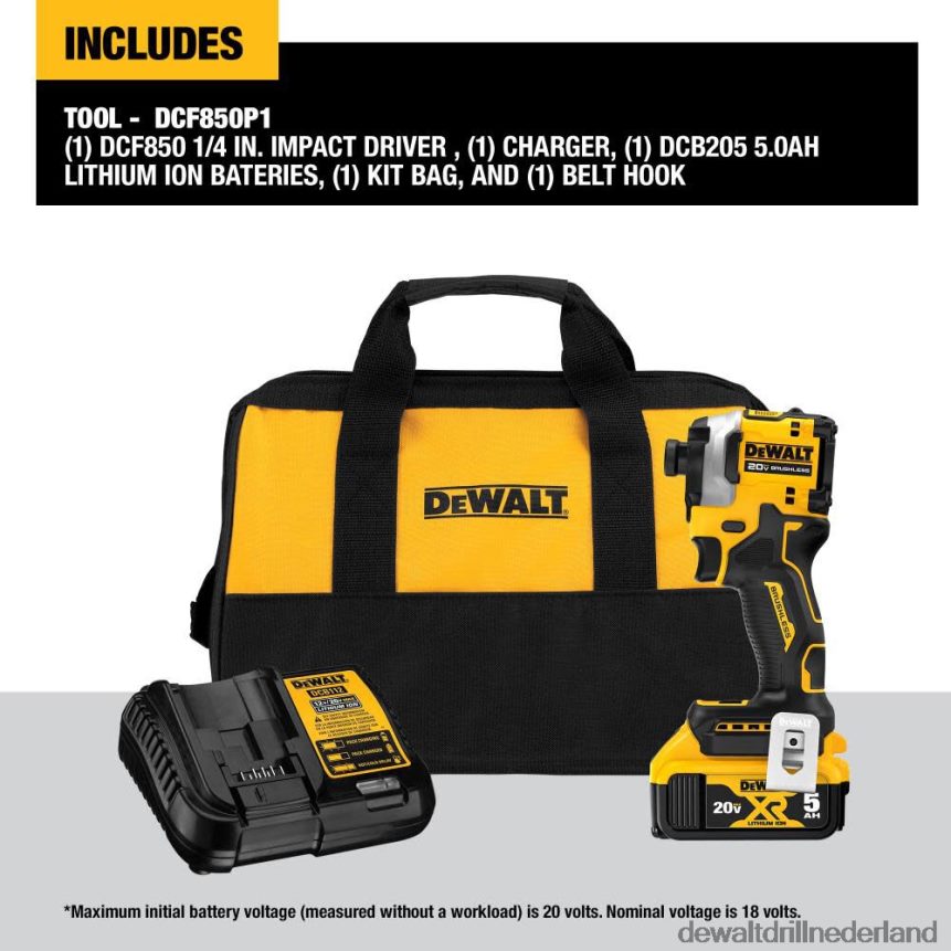 Dewalt Nederland Z6ZND014 | DEWALT atomic 20v max slagschroevendraaierset 1/4 inch 3 snelheden borstelloos draadloos hulpmiddelen