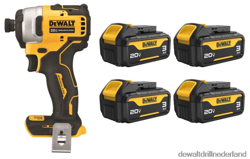 Dewalt Nederland Z6ZND0155 | DEWALT 20v max borstelloze atomaire compacte 1/4 inch slagschroevendraaier met 3ah batterij 4pk bundel hulpmiddelen