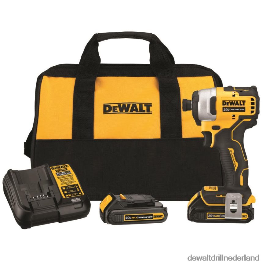Dewalt Nederland Z6ZND032 | DEWALT 20v max. borstelloze atomaire compacte 1/4 inch slagschroevendraaierset (2 batterijen) hulpmiddelen