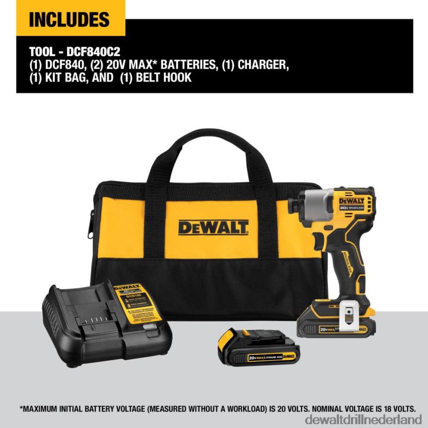 Dewalt Nederland Z6ZND085 | DEWALT 20v max 1/4in slagschroevendraaierset borstelloos draadloos hulpmiddelen