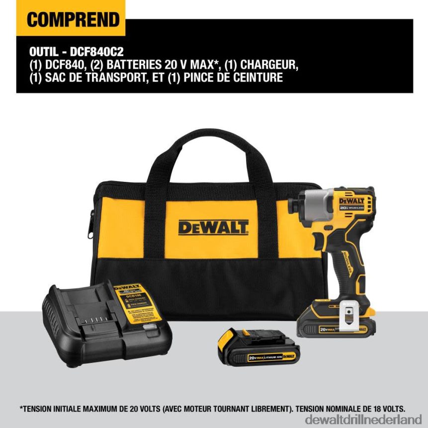 Dewalt Nederland Z6ZND085 | DEWALT 20v max 1/4in slagschroevendraaierset borstelloos draadloos hulpmiddelen