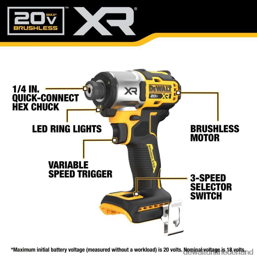 Dewalt Nederland Z6ZND08 | DEWALT 20v max xr 3-speed slagschroevendraaierset met 20v powerstack 5ah batterij 2pk bundel hulpmiddelen