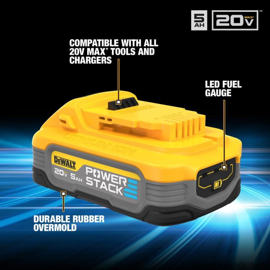 Dewalt Nederland Z6ZND08 | DEWALT 20v max xr 3-speed slagschroevendraaierset met 20v powerstack 5ah batterij 2pk bundel hulpmiddelen