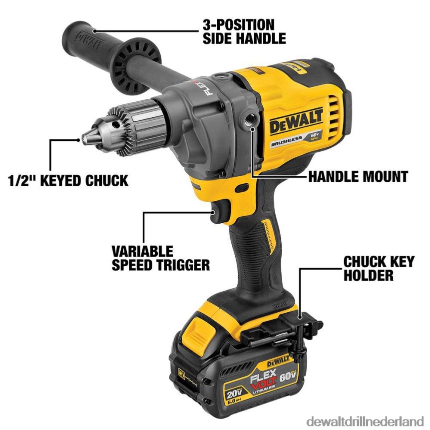 Dewalt Nederland Z6ZND011 | DEWALT 60v max. mixer/boormachine met e-koppelingssysteemkit hulpmiddelen